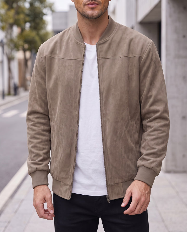 Greyson Suede Bomber Jacket