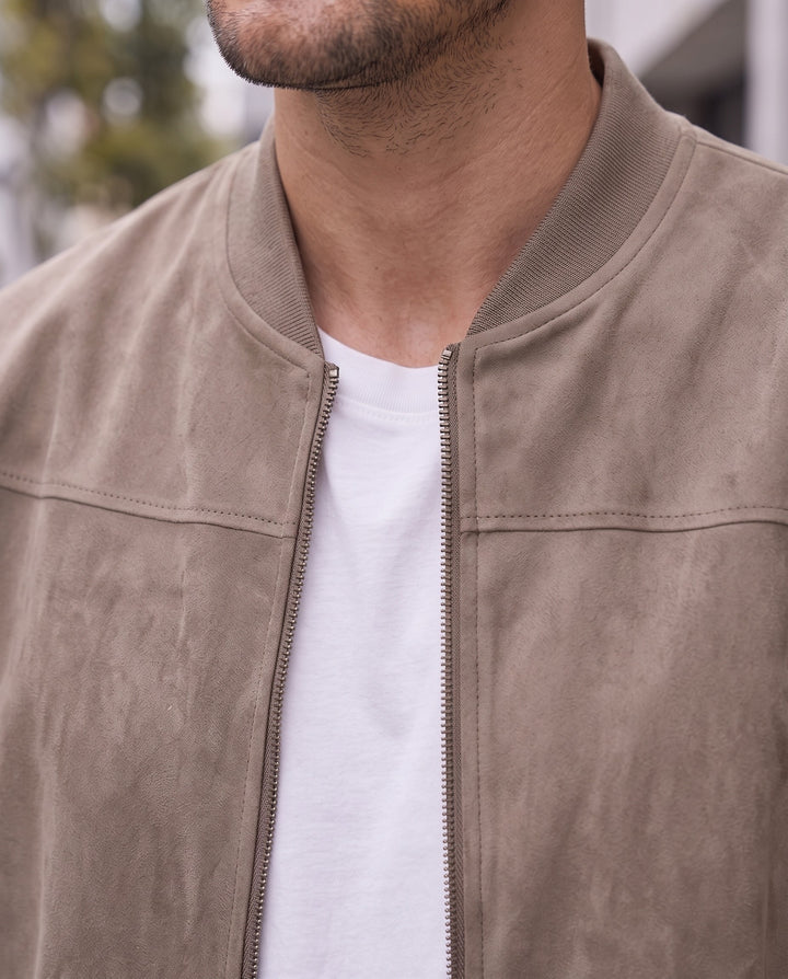 Greyson Suede Bomber Jacket