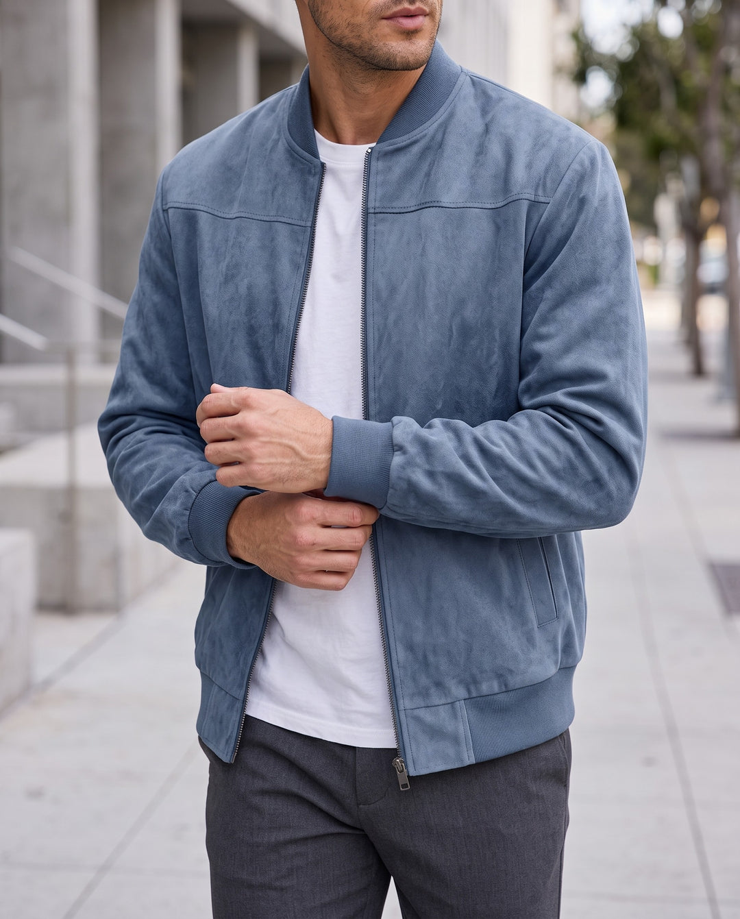 Greyson Suede Bomber Jacket