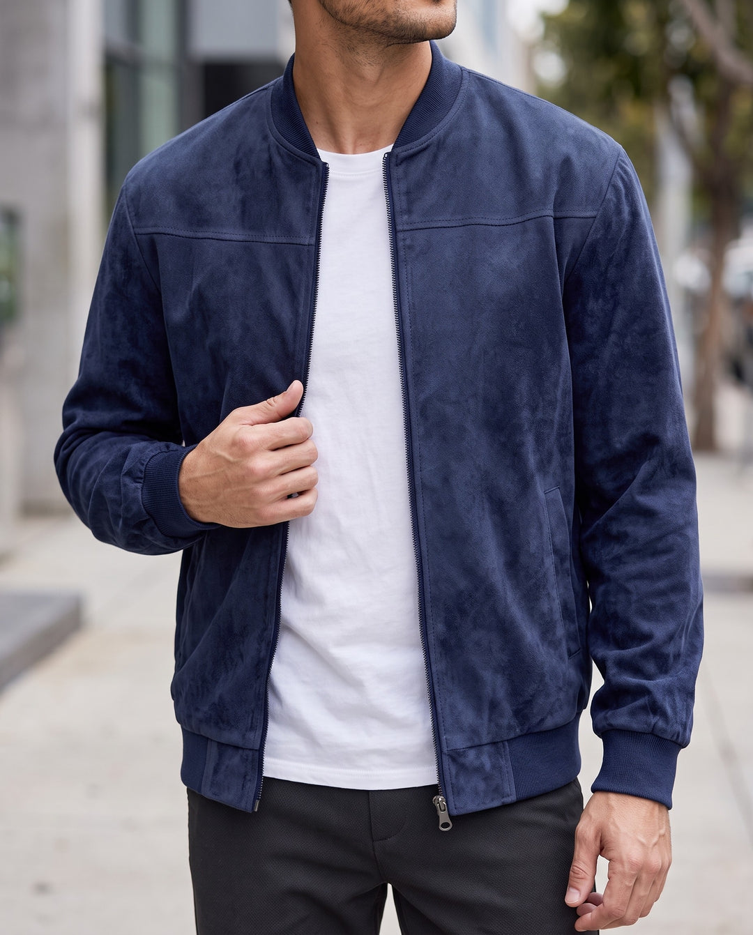 Greyson Suede Bomber Jacket
