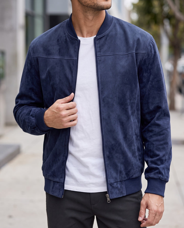 Greyson Suede Bomber Jacket