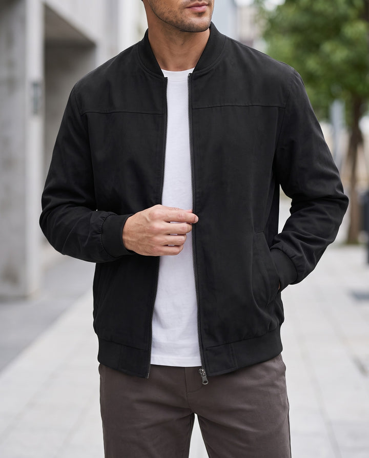 Greyson Suede Bomber Jacket