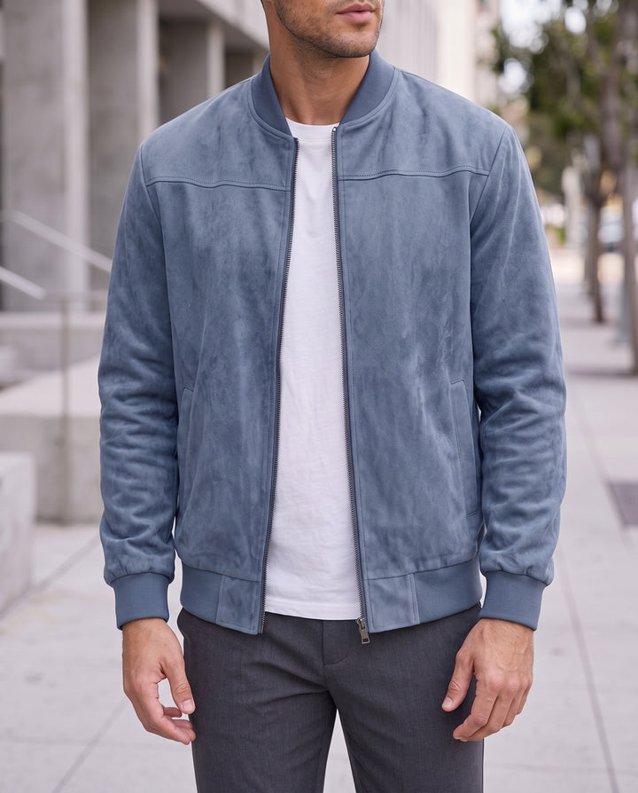 Greyson Suede Bomber Jacket