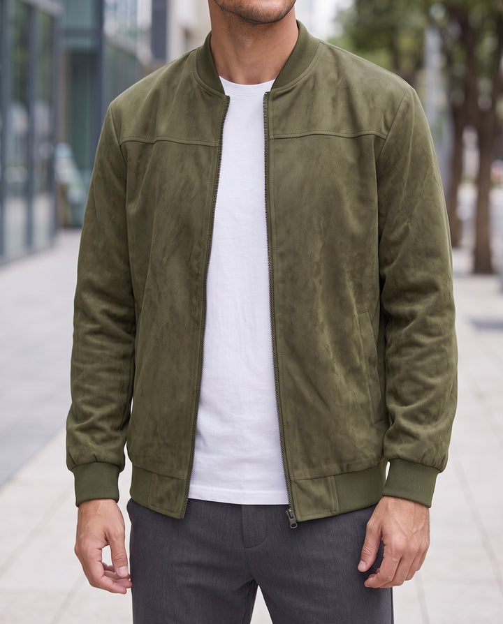 Greyson Suede Bomber Jacket