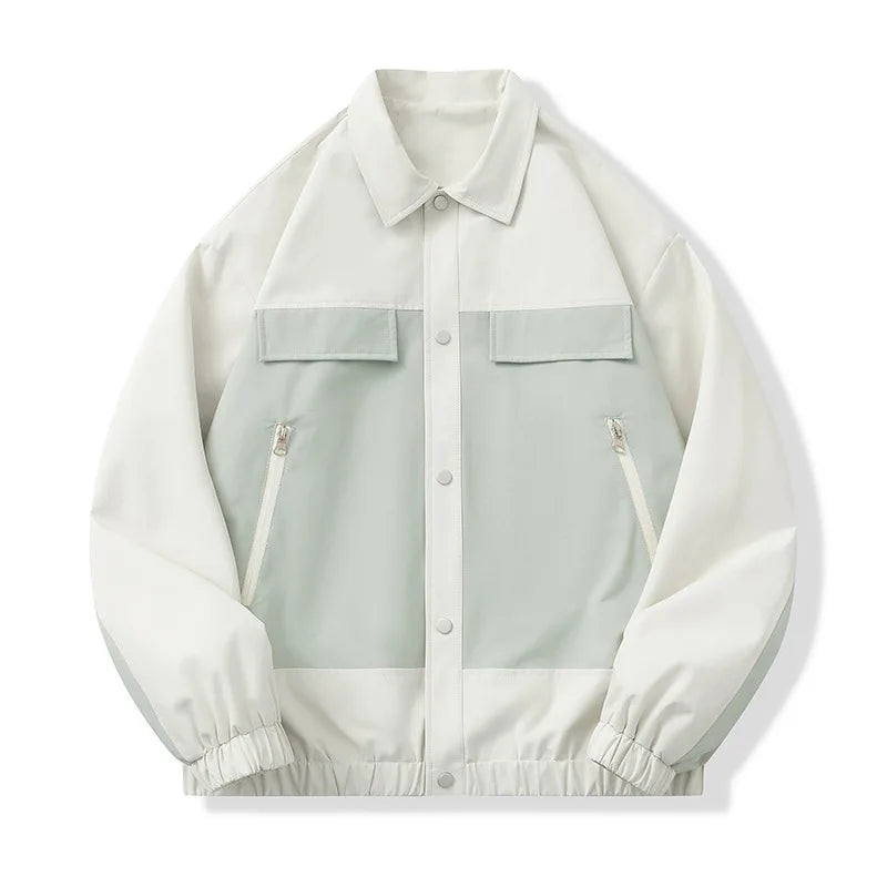 Light gray jacket with white sleeves on a white background