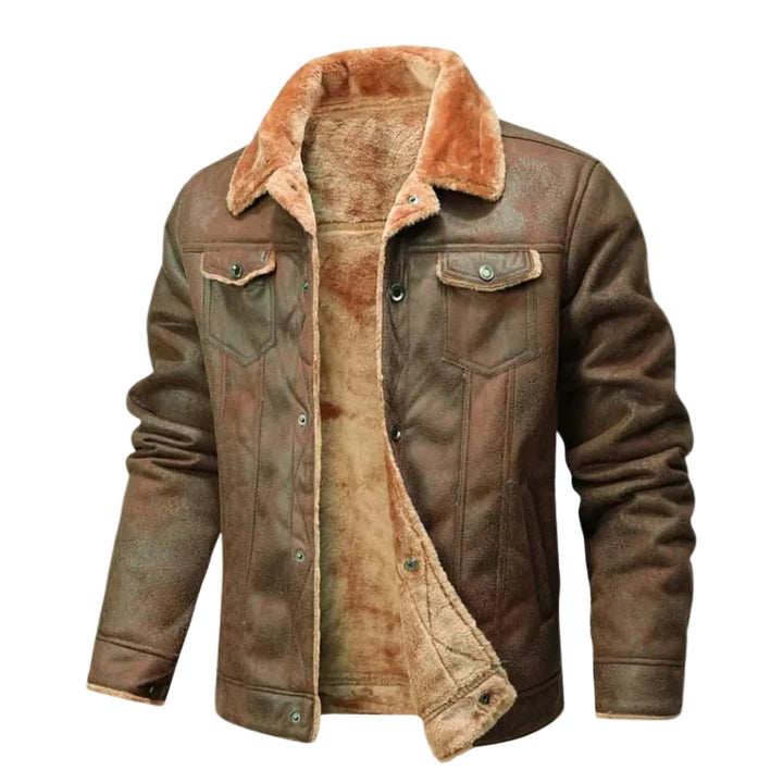 Storn Men's Shearling Leather Biker Jacket