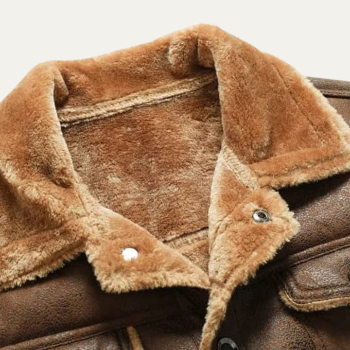 Storn Men's Shearling Leather Biker Jacket