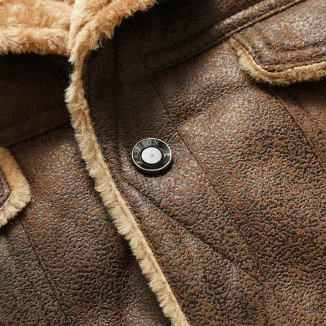 Storn Men's Shearling Leather Biker Jacket