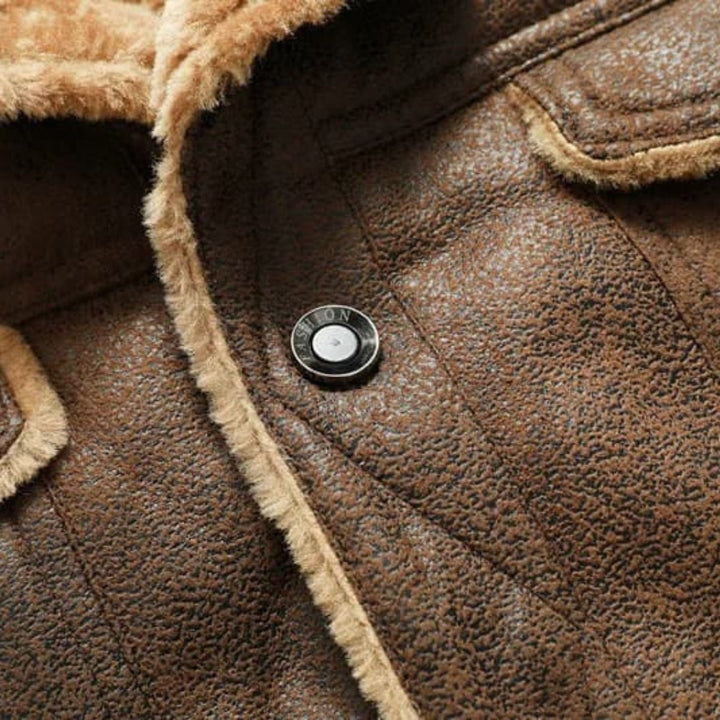 Storn Men's Shearling Leather Biker Jacket