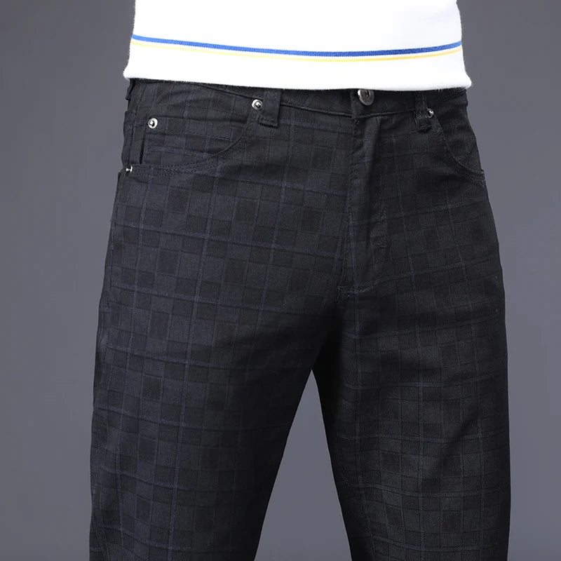 Sutton Men's Cotton Plaid Straight Leg Pants