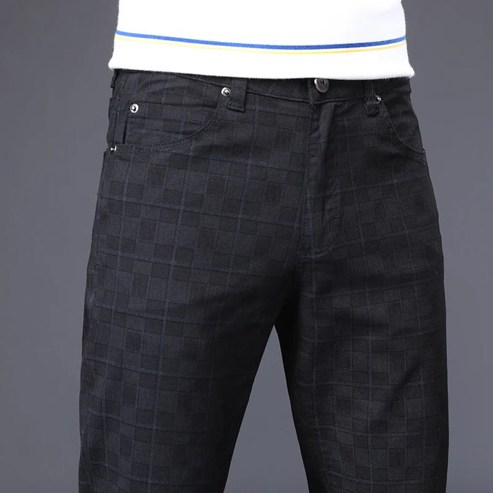 Sutton Men's Cotton Plaid Straight Leg Pants