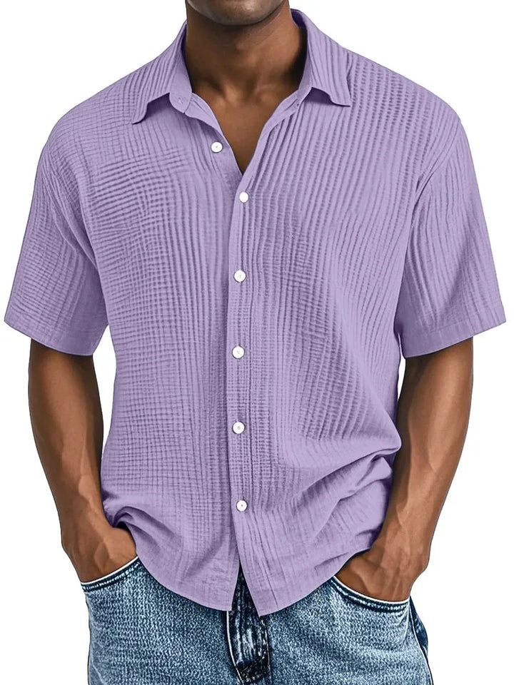 Bancroft Crinkle Textured Cotton Short Sleeve Shirt