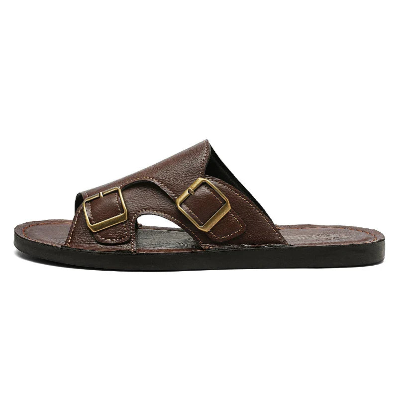 Holland Leather Buckle Slide Sandals