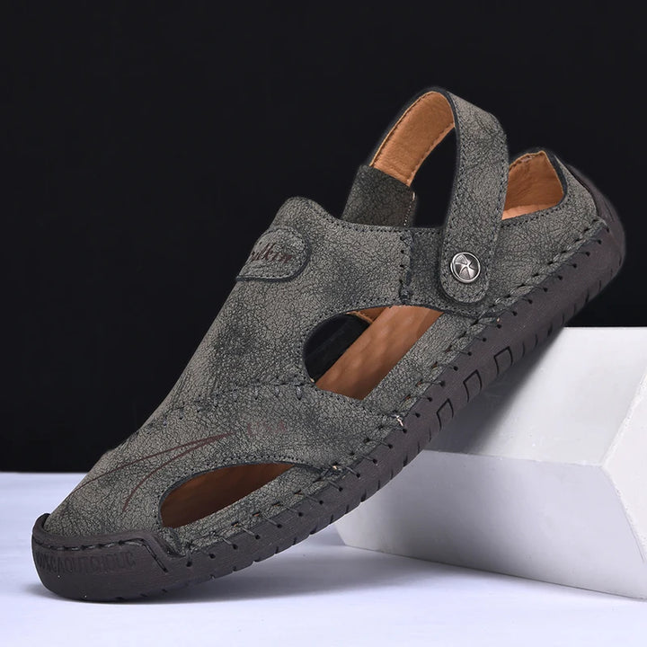 Cordovan Genuine Leather Fisherman Sandals