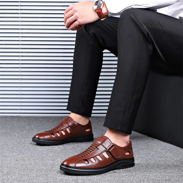 Bennett Closed-Toe Leather Sandals