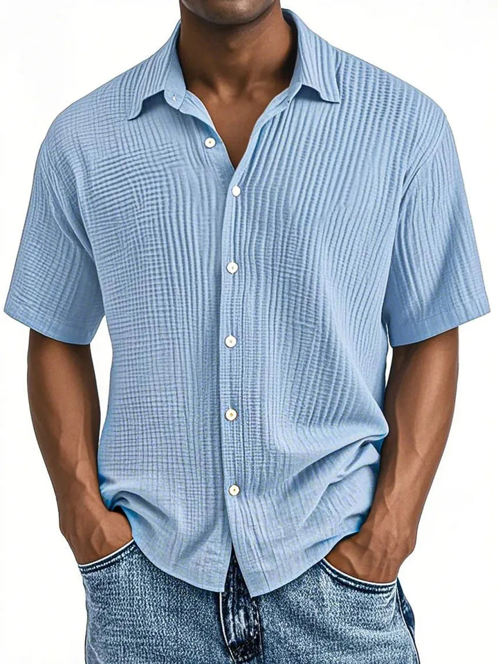 Bancroft Crinkle Textured Cotton Short Sleeve Shirt