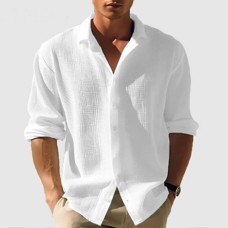 Ryland Men's Linen Button-Up Shirt
