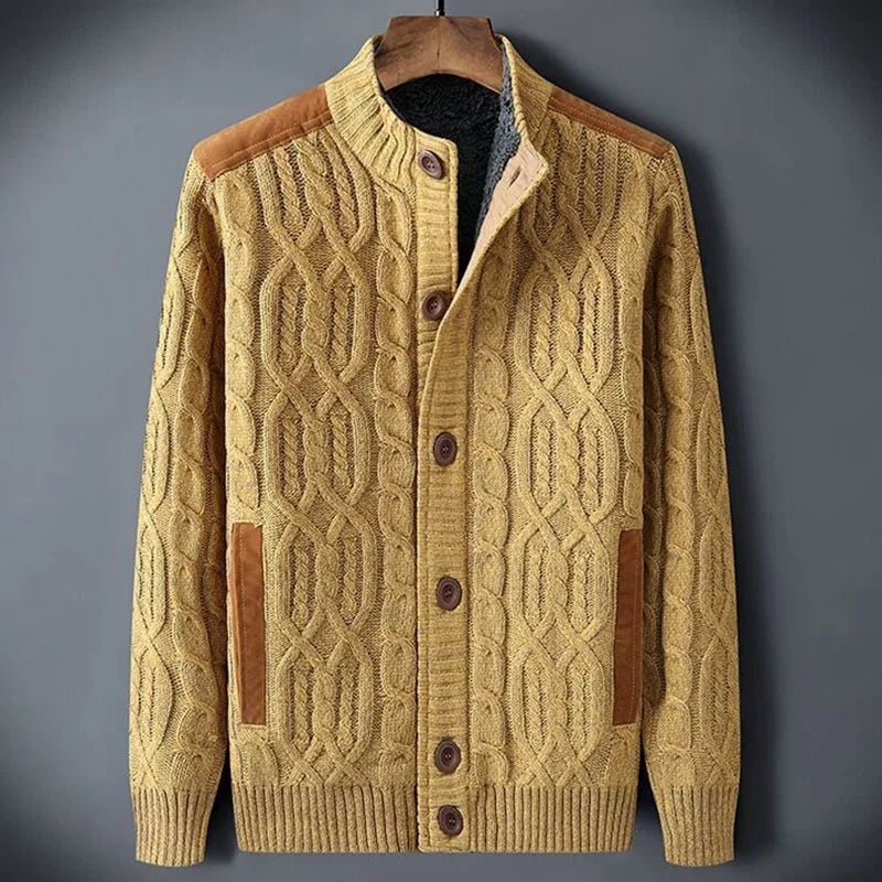 Oakford Men's Cable-Knit Cardigan