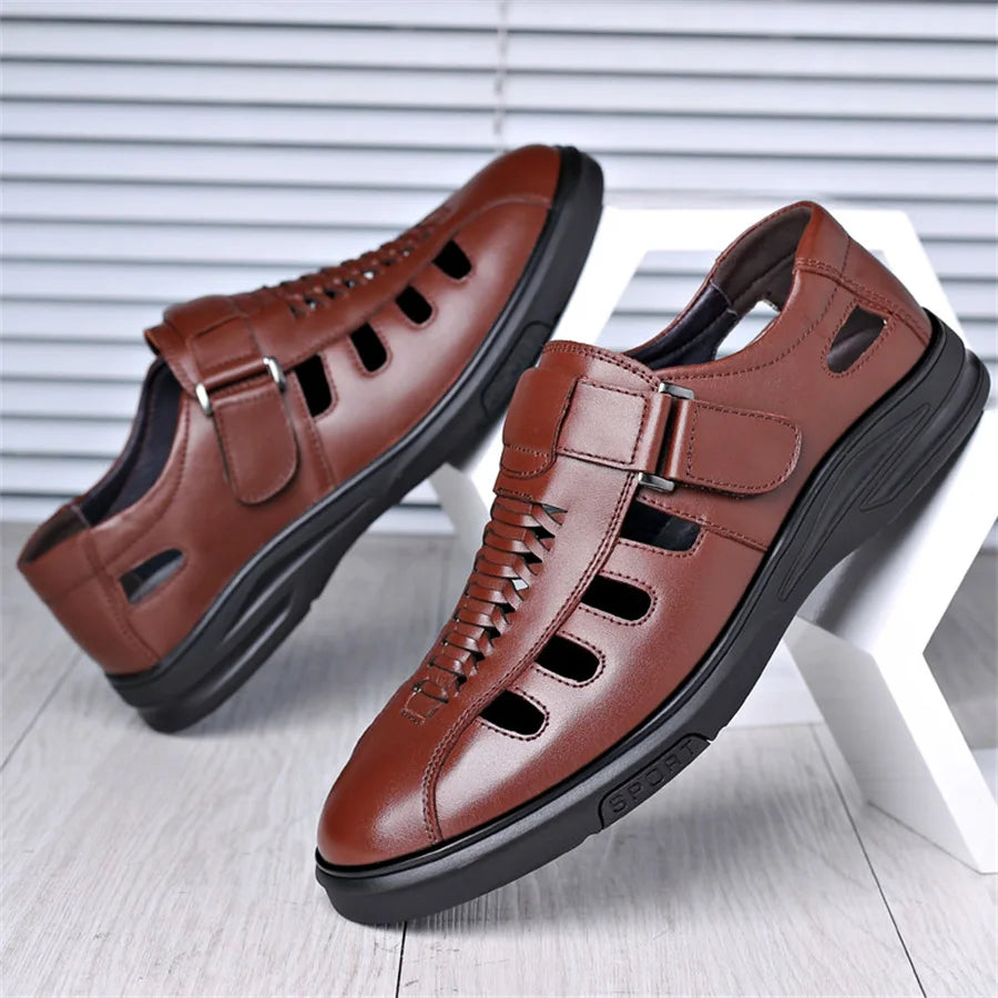 Bennett Closed-Toe Leather Sandals