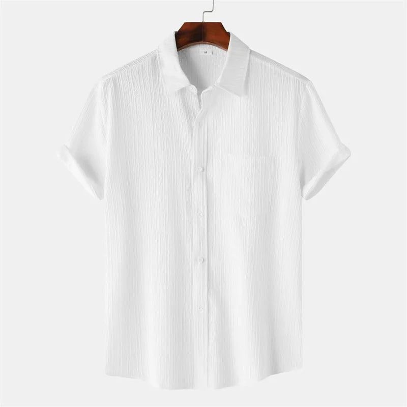 Hawthorne Men's Linen Short Sleeve Button Up Shirt