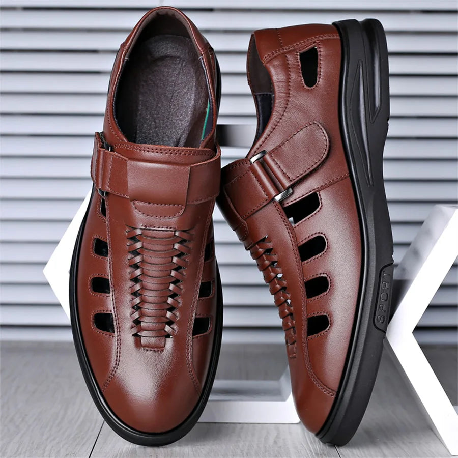 Bennett Closed-Toe Leather Sandals