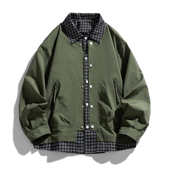 Langley Plaid Collar Bomber Jacket