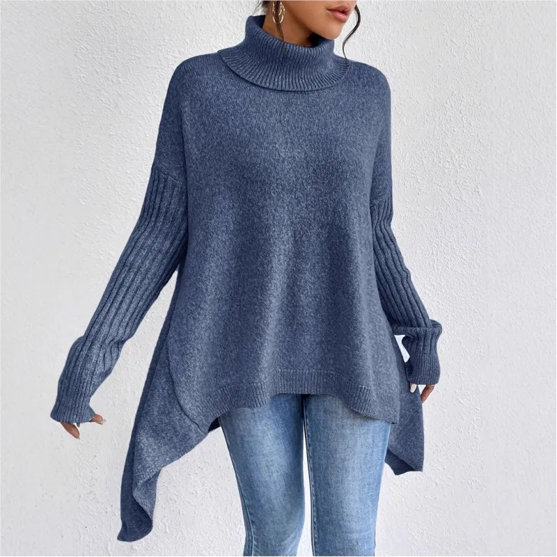 Veyara Oversized Knit Turtleneck Sweater