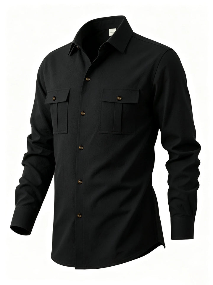 Barlow Men's Long Sleeve Linen Casual Shirt