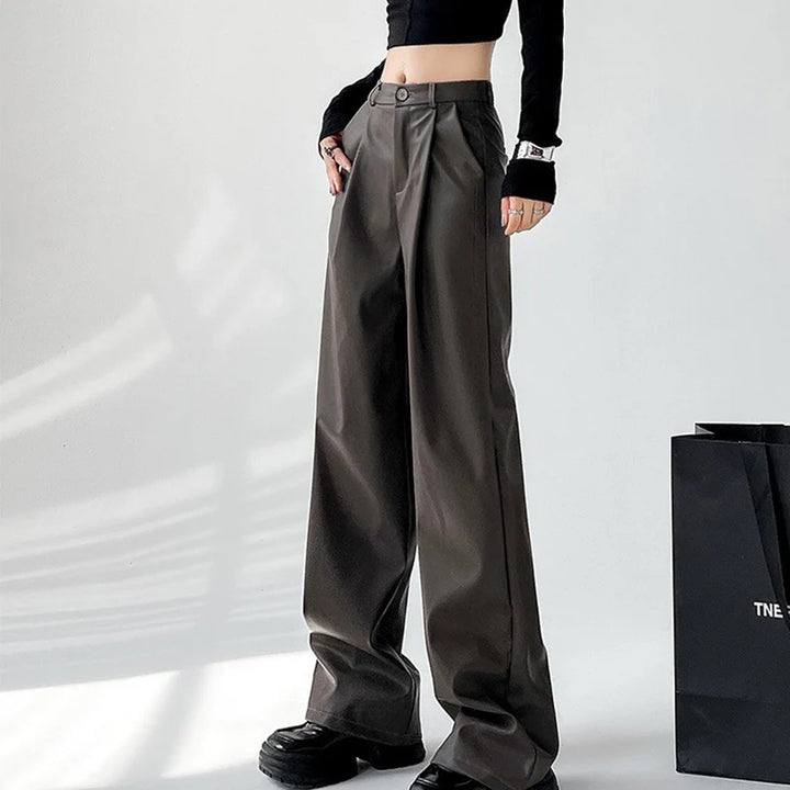 Ashby Women's Deep Pleat Faux Leather Trousers