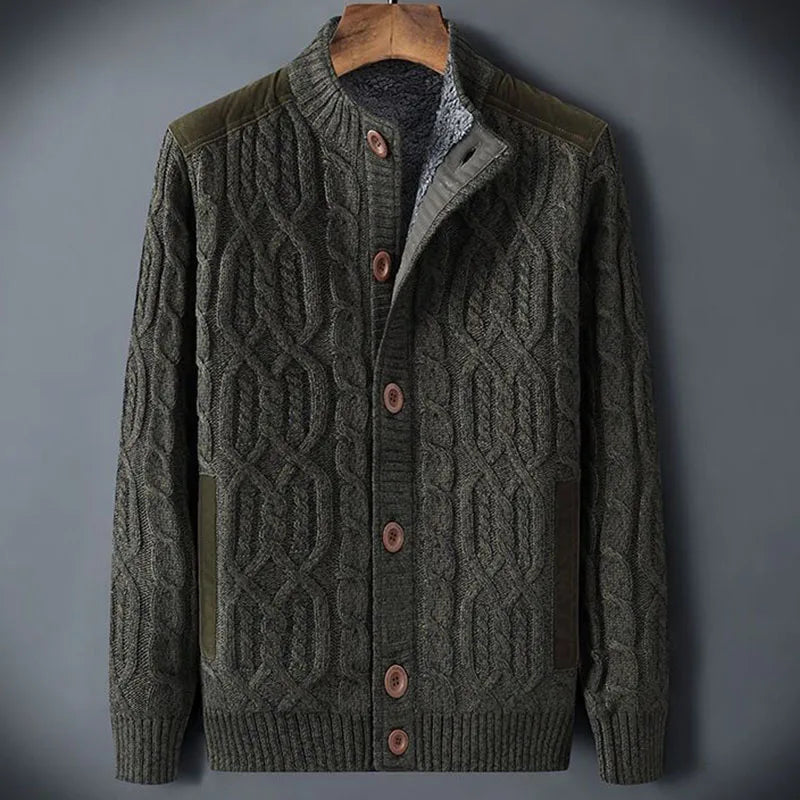 Oakford Men's Cable-Knit Cardigan