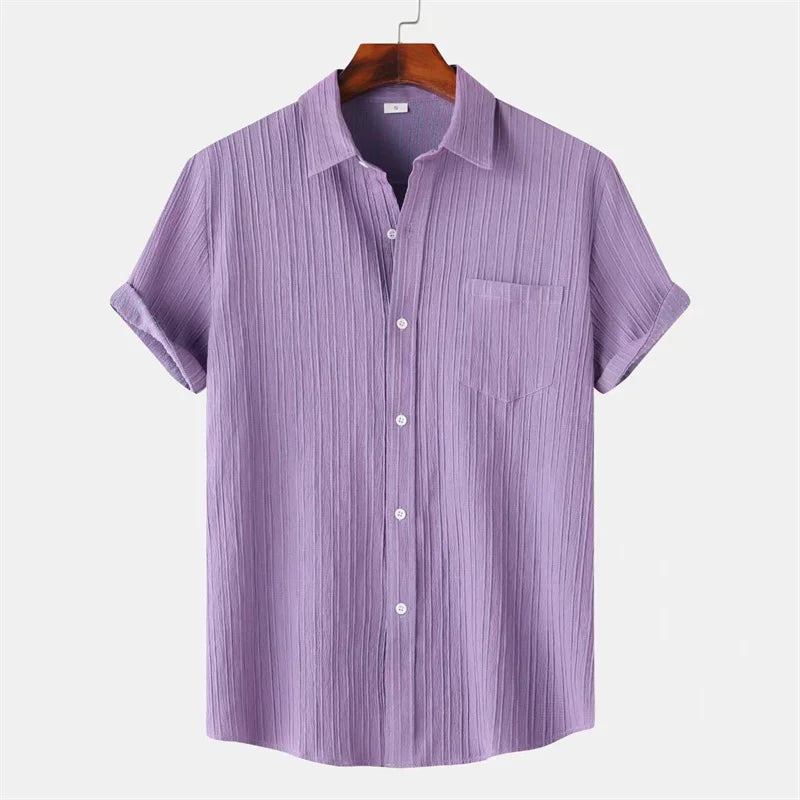Hawthorne Men's Linen Short Sleeve Button Up Shirt