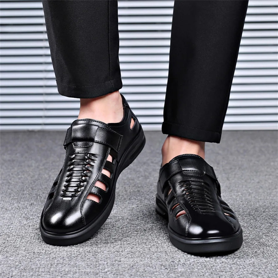 Bennett Closed-Toe Leather Sandals