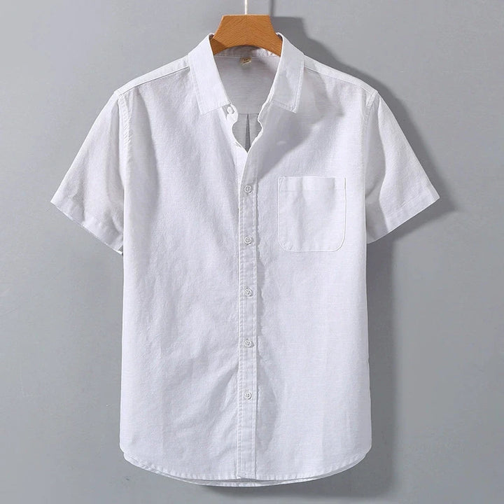 Colton Men's Breathable Cotton Short Sleeve Button Up Shirt