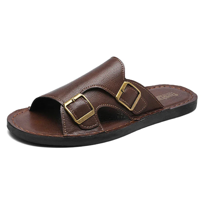 Holland Leather Buckle Slide Sandals