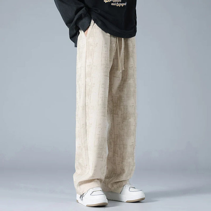 Vellova Men's Corduroy Wide-Leg Pants