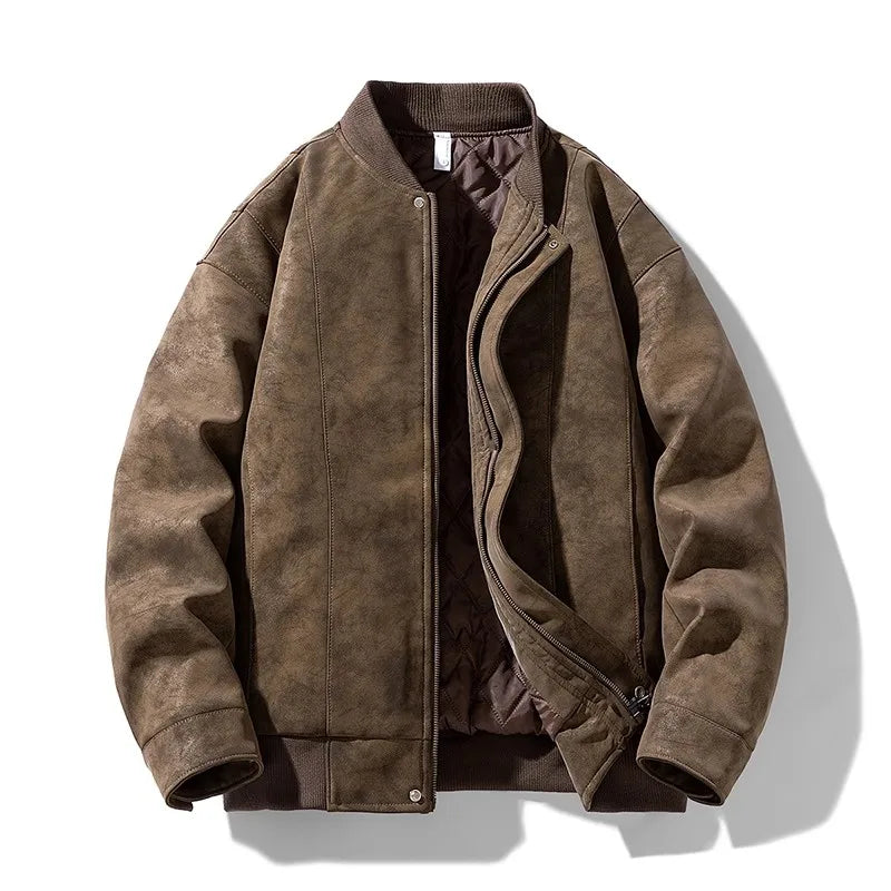 Quinlan Men's Suede Bomber Jacket