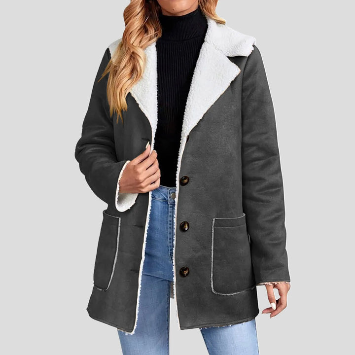 Sable Women's Suede Sherpa-Lined Blazer Coat