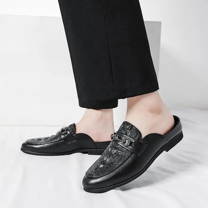 Zane Men's Genuine Leather Backless Mules