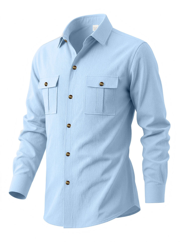 Barlow Men's Long Sleeve Linen Casual Shirt