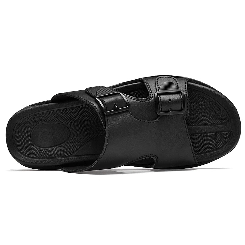 Crews Cowhide Leather Slide Sandals