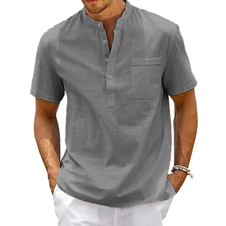 Vance Men's Linen Henley Shirt