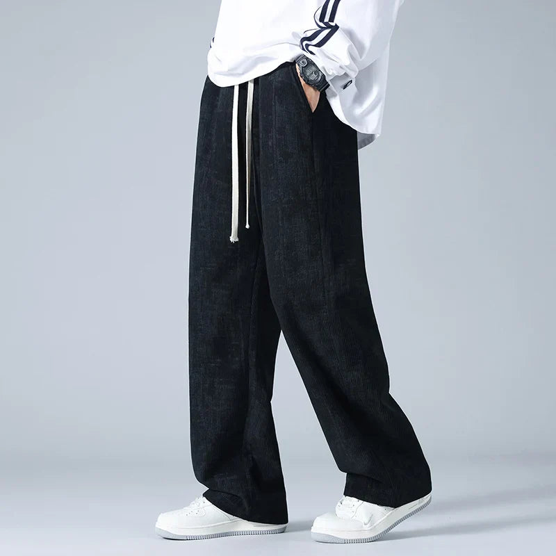 Vellova Men's Corduroy Wide-Leg Pants