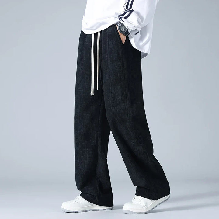 Vellova Men's Corduroy Wide-Leg Pants