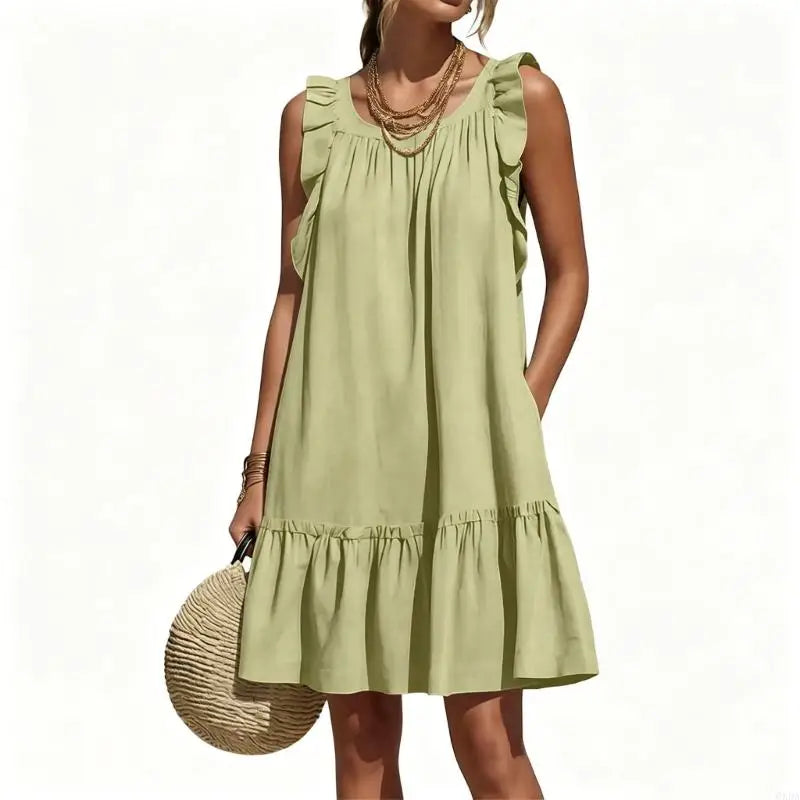 Solene Sleeveless Ruffle Tiered Dress