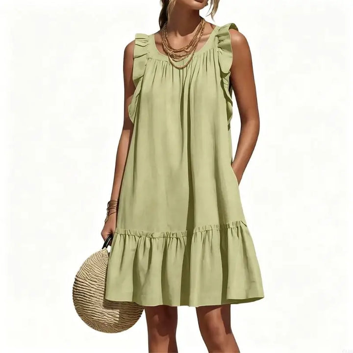 Solene Sleeveless Ruffle Tiered Dress