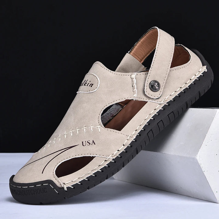 Cordovan Genuine Leather Fisherman Sandals