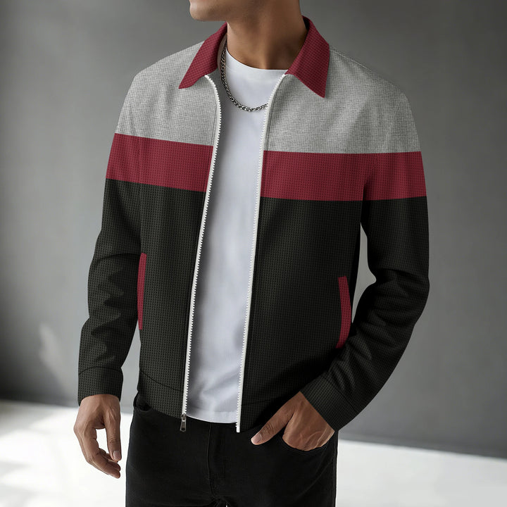 Valen Men's Waffle Knit Zip-Up Jacket