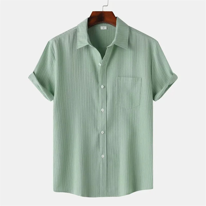 Hawthorne Men's Linen Short Sleeve Button Up Shirt