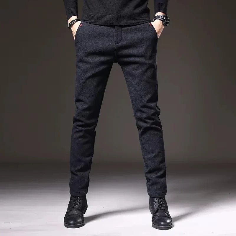 Henderson Slim-Fit Pants for men in black, featuring a tailored structure and soft cotton-bamboo blend for comfort.