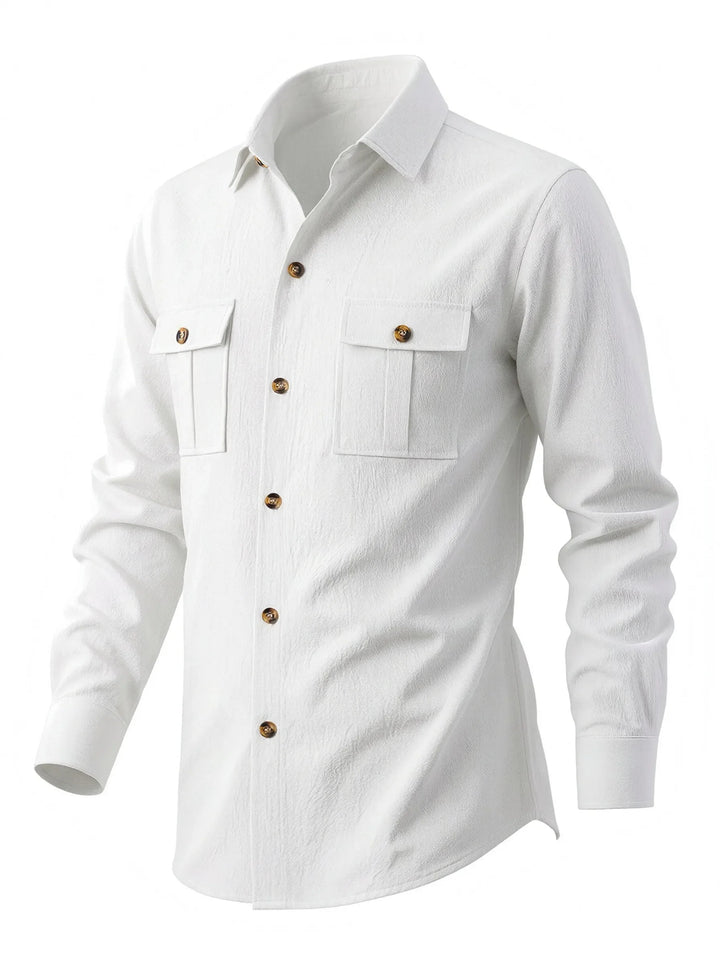 Barlow Men's Long Sleeve Linen Casual Shirt